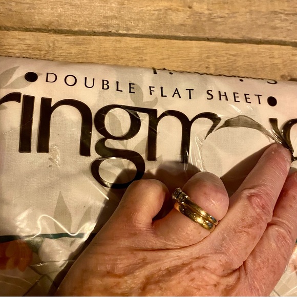 🔥Springmaid Double Flat Sheet Garden Gazebo Pink - Vintage🔥 NIP - Picture 2 of 8